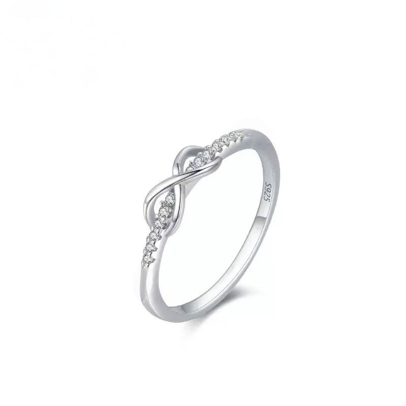 Dazzling Infinity Knot Zinc Alloy Ring