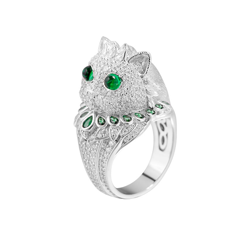 Premium Designer Sterling Silver Simulated Emerald