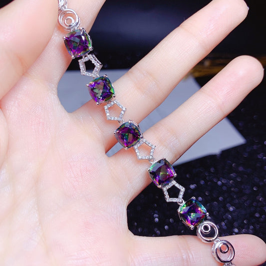 Mystic Topaz Sterling Silver Bracelet