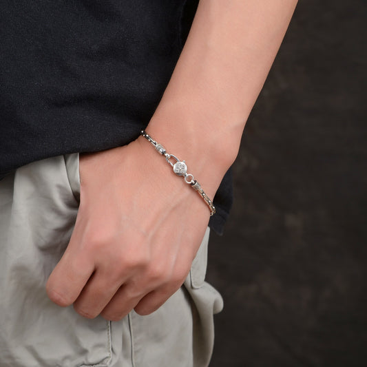 Heritage Bamboo Silver Link Bracelet