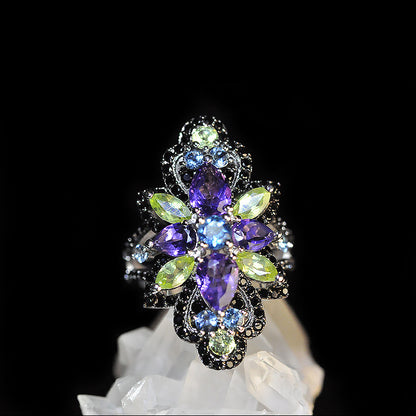 Women's Fashion Simple Inlaid Amethyst Ring