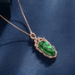 Regal Emerald Leaf 18K Gold & Diamond Necklace