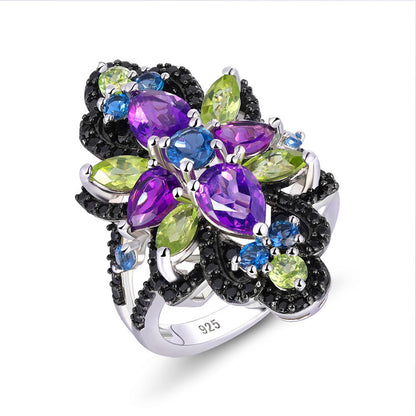 Women's Fashion Simple Inlaid Amethyst Ring