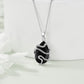 Unisex White Gold Plated 925 Silver Snake Teardrop Necklace