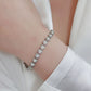 925 Sterling Silver Heart-shaped Diamond White Opal Bracelet