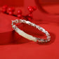 Elegant Jade Inlay Gold Plated Silver Bangle
