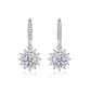 Radiant Snowflake Moissanite Drop Earrings in S925 Silver
