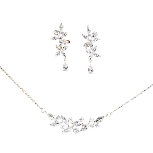 Ethereal Willow Botanical Jewelry Set – Necklace & Earrings