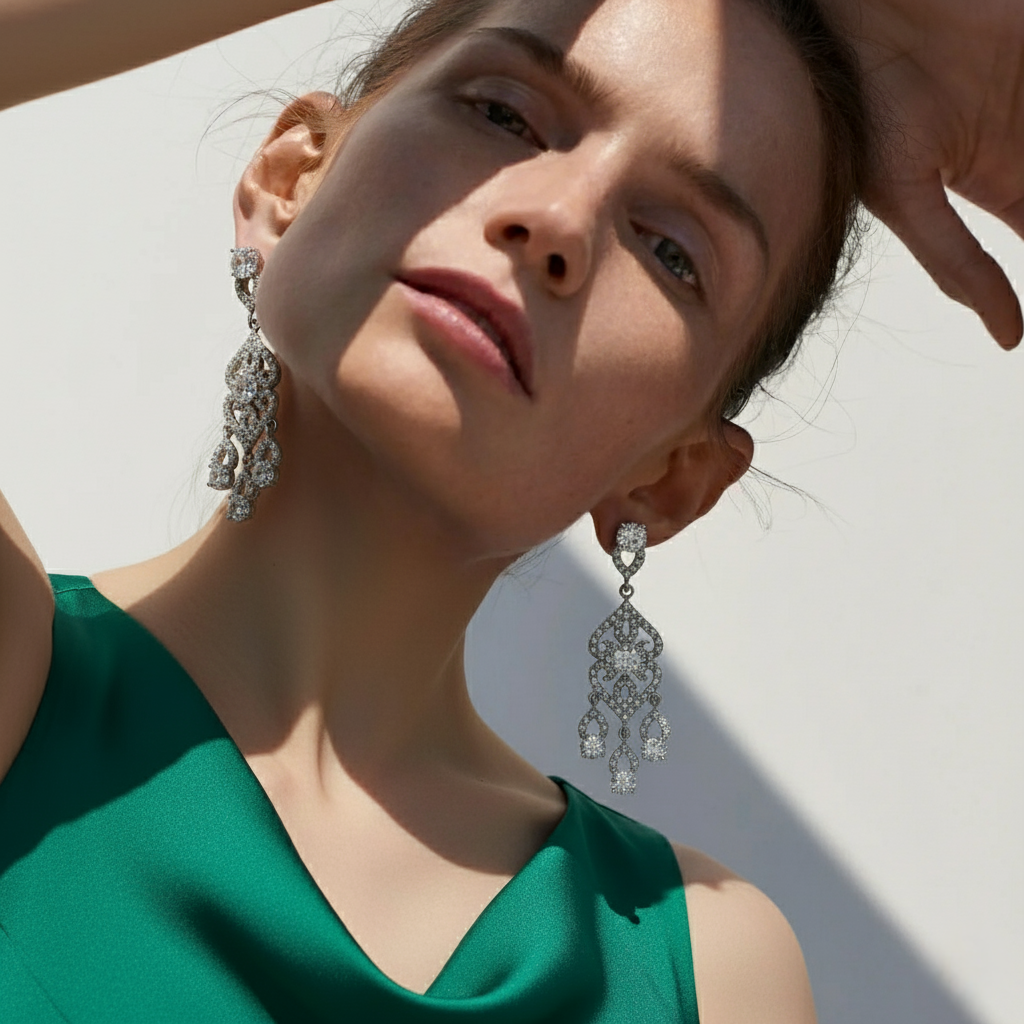 Moissan Diamond Earrings Earrings Burst Into Flames