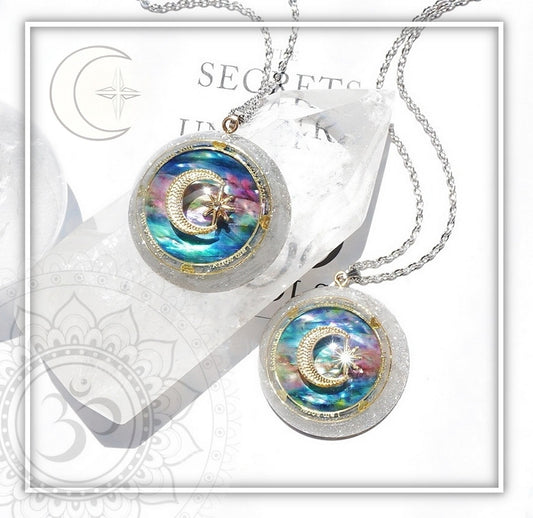Celestial Dreamcatcher Crystal Moon & Star Necklace