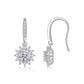 Radiant Snowflake Moissanite Drop Earrings in S925 Silver