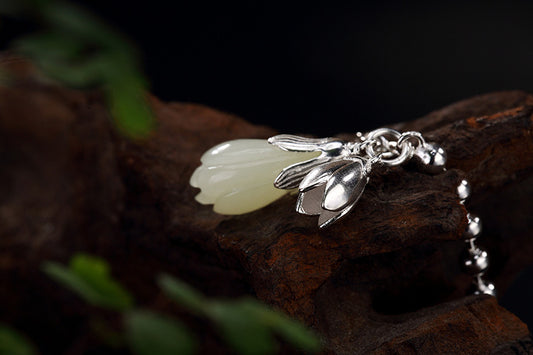 Magnolia Bloom" Sterling Silver Beaded Bracelet