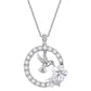 Sparkling Hummingbird & Floral Halo Pendant Necklace
