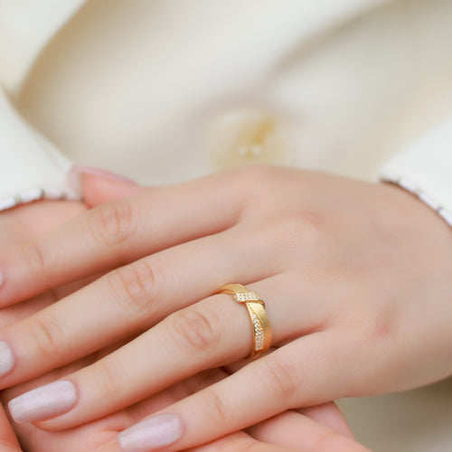 Aurelia Matte Gold Plated Silver Bow Ring