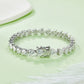 Dazzling Heart Sterling Silver Tennis Bracelet
