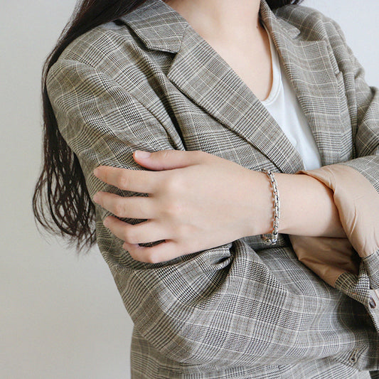 Nordic Modernist Silver Link Bracelet