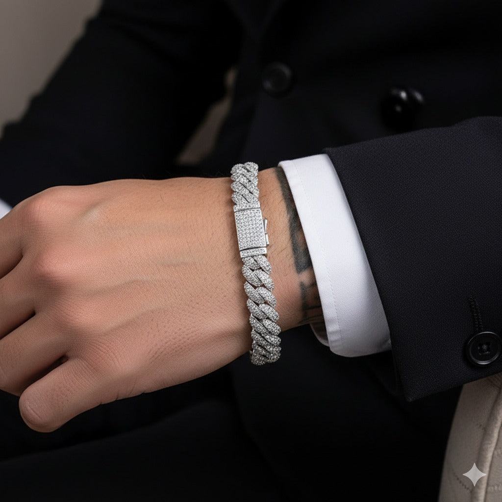 Iced Out Miami Cuban Link Bracelet - 18K Gold Plated