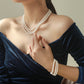 Multi-Strand Freshwater Pearl Necklace with S925 Silver Clasp
