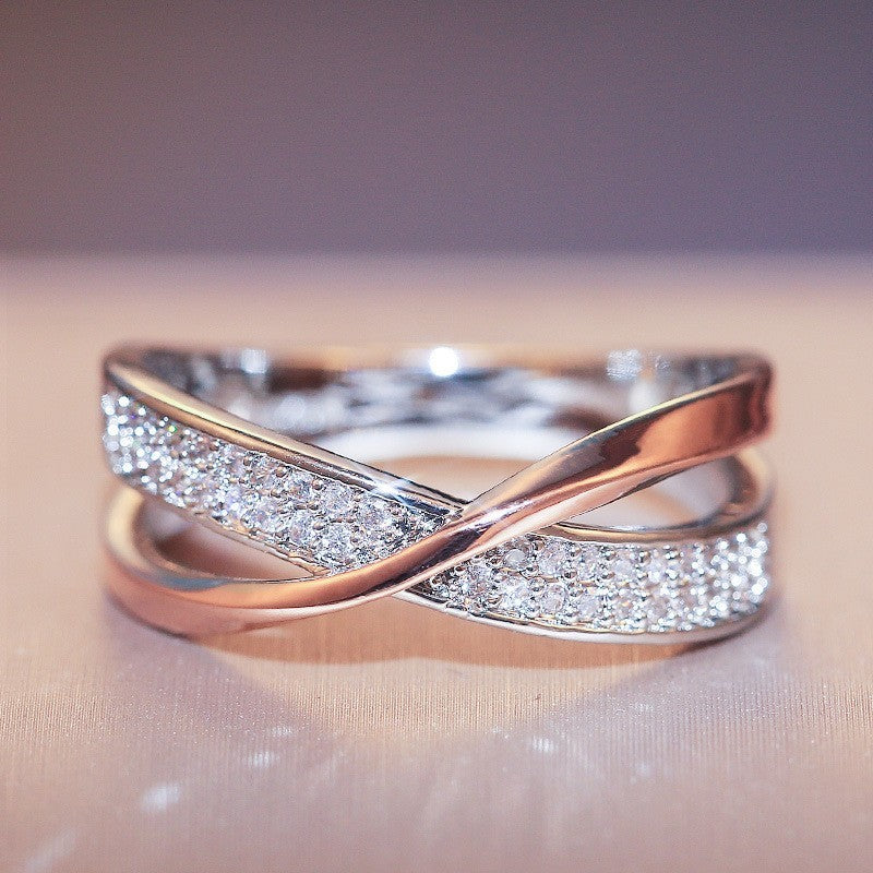 Infinity Intersect Zircon Copper Ring