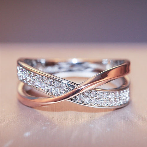 Infinity Intersect Zircon Copper Ring