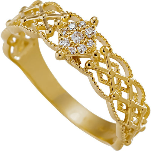 18K Yellow Gold Vintage Lace Ring