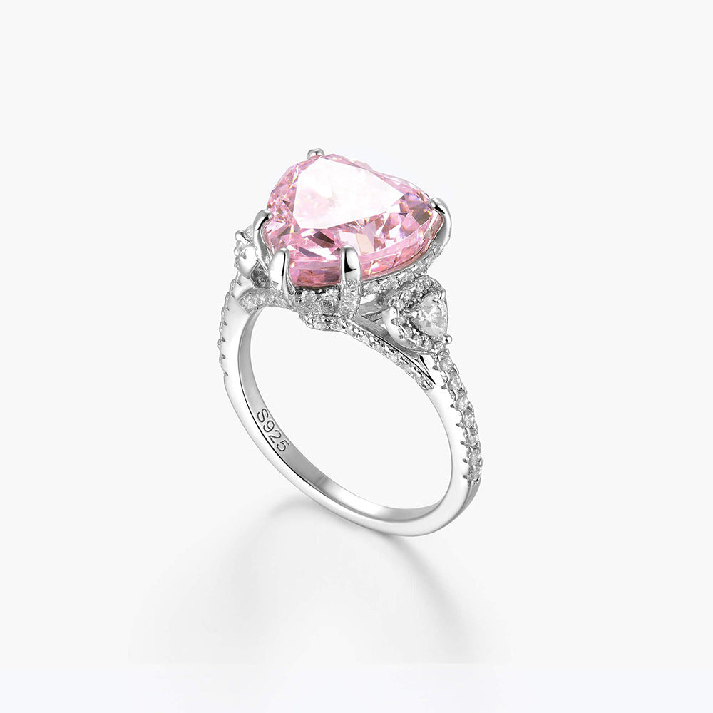Majestic Blush Heart Pink Zircon Ring