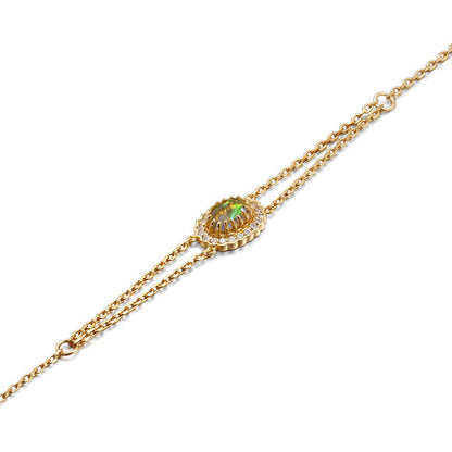 "Celestial Fire" Natural African Opal Double-Layer Bracelet