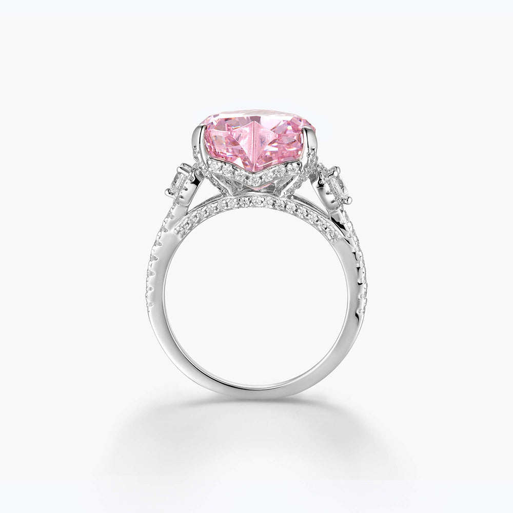 Majestic Blush Heart Pink Zircon Ring