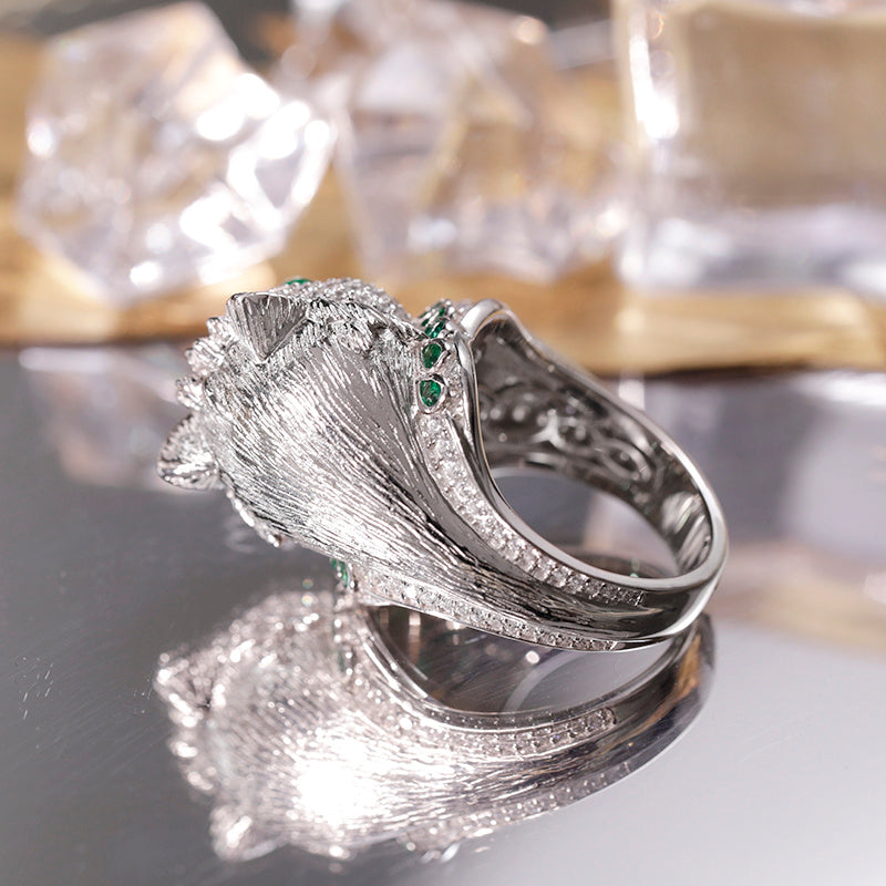 Premium Designer Sterling Silver Simulated Emerald