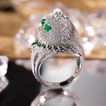 Premium Designer Sterling Silver Simulated Emerald