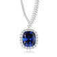 Exquisite Sapphire & 925 Silver Pendant Necklace
