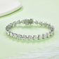 Dazzling Heart Sterling Silver Tennis Bracelet