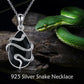 Unisex White Gold Plated 925 Silver Snake Teardrop Necklace