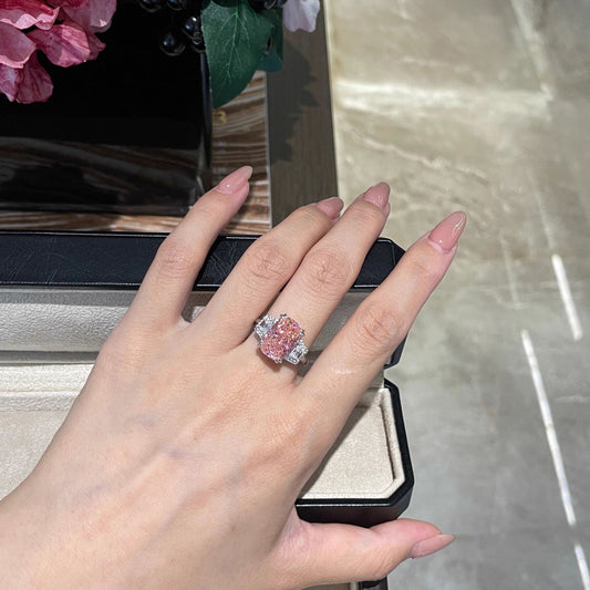 The Eternal Radiance | Cushion-Cut Rose Blush Ring