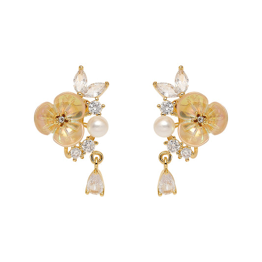 Parisian Blossom Pearl Drop Earrings
