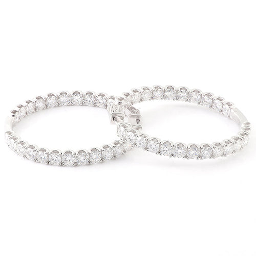 Luxury Moissanite Paved Hoop Earrings 925 Sterling Silver / 10K 14K 18K Gold