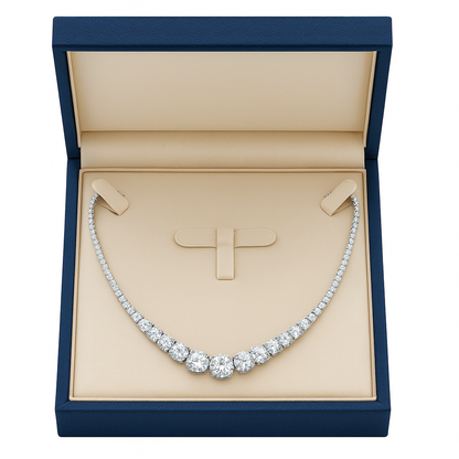 Moissanite 925 Sterling Silver Single Row Full Diamond Necklace For Women