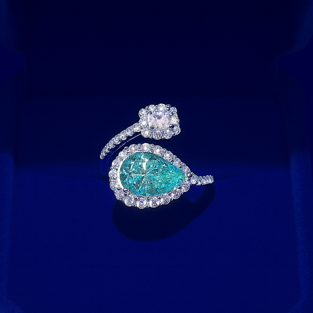 Green Drip 2 Karat Moissanite Women's Ring