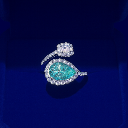 Green Drip 2 Karat Moissanite Women's Ring