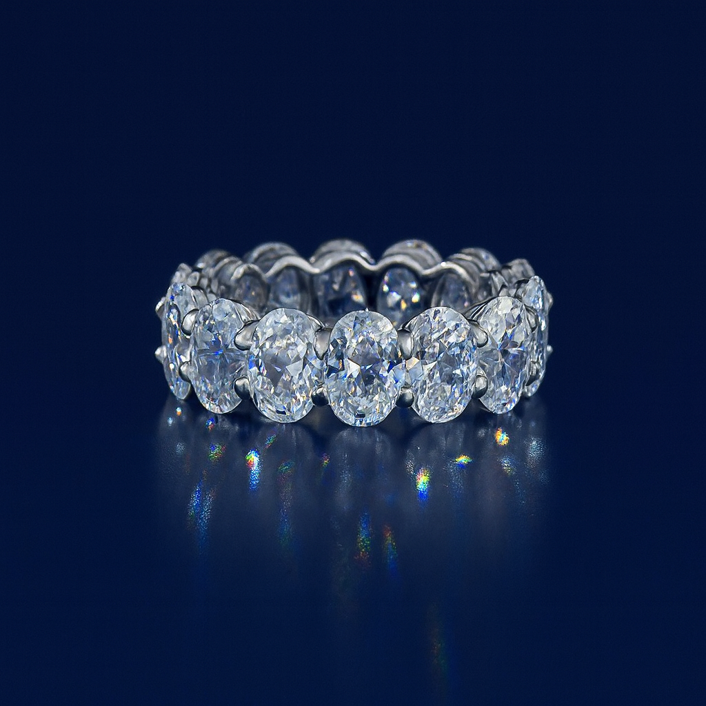 925 Silver Zircon Big Diamond Emerald Cut Row Diamond Ring