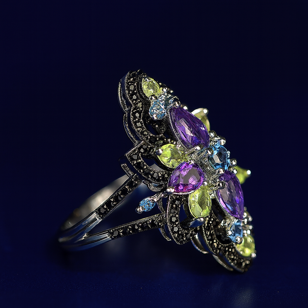 Women's Fashion Simple Inlaid Amethyst Ring