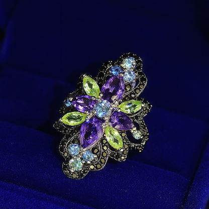 Women's Fashion Simple Inlaid Amethyst Ring