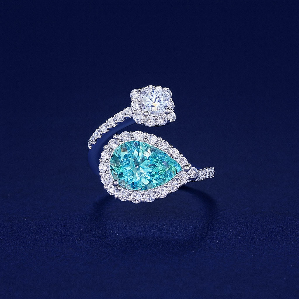 Green Drip 2 Karat Moissanite Women's Ring