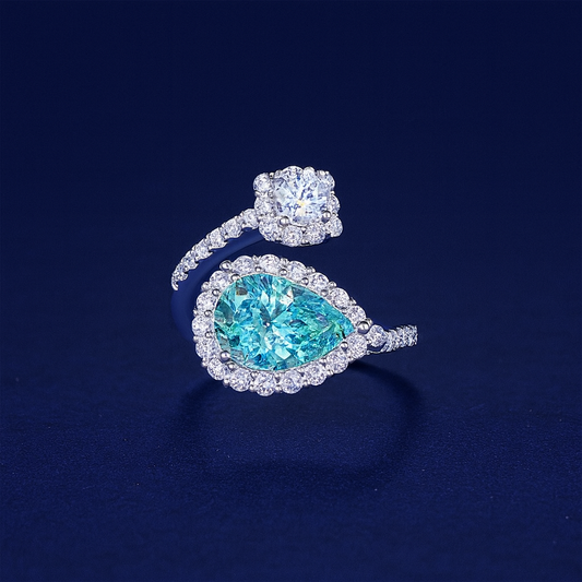 Green Drip 2 Karat Moissanite Women's Ring