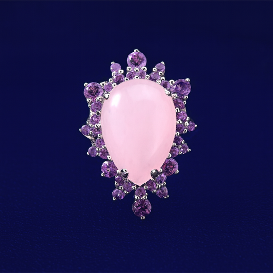 Designer Banquet High-End Handmade Inlaid Original Design European And American Fashion Natural Gem Ring