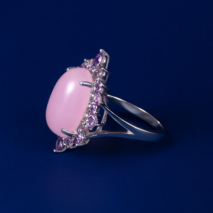 Designer Banquet High-End Handmade Inlaid Original Design European And American Fashion Natural Gem Ring
