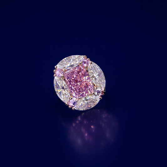 925 Sterling Silver Bubblegum 4 Carat Marquise Ring