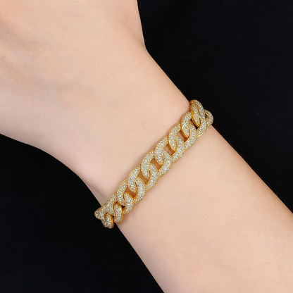 European And American Hot Models Full Zirconium Iron Cord Bracelet