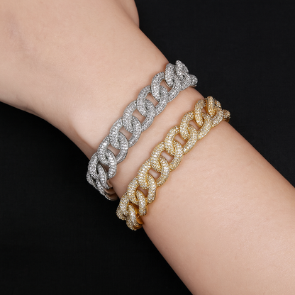 European And American Hot Models Full Zirconium Iron Cord Bracelet