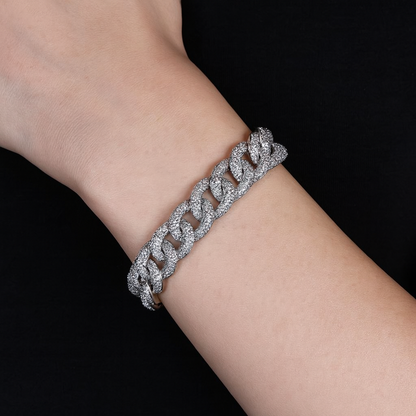 European And American Hot Models Full Zirconium Iron Cord Bracelet